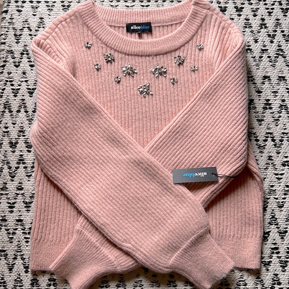 Alice Blue Sweaters - Alice Blue Wide Sleeve Sweater